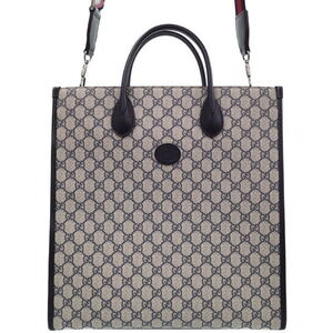 GUCCI Interlocking GG Supreme Tote Bag Beige Blue